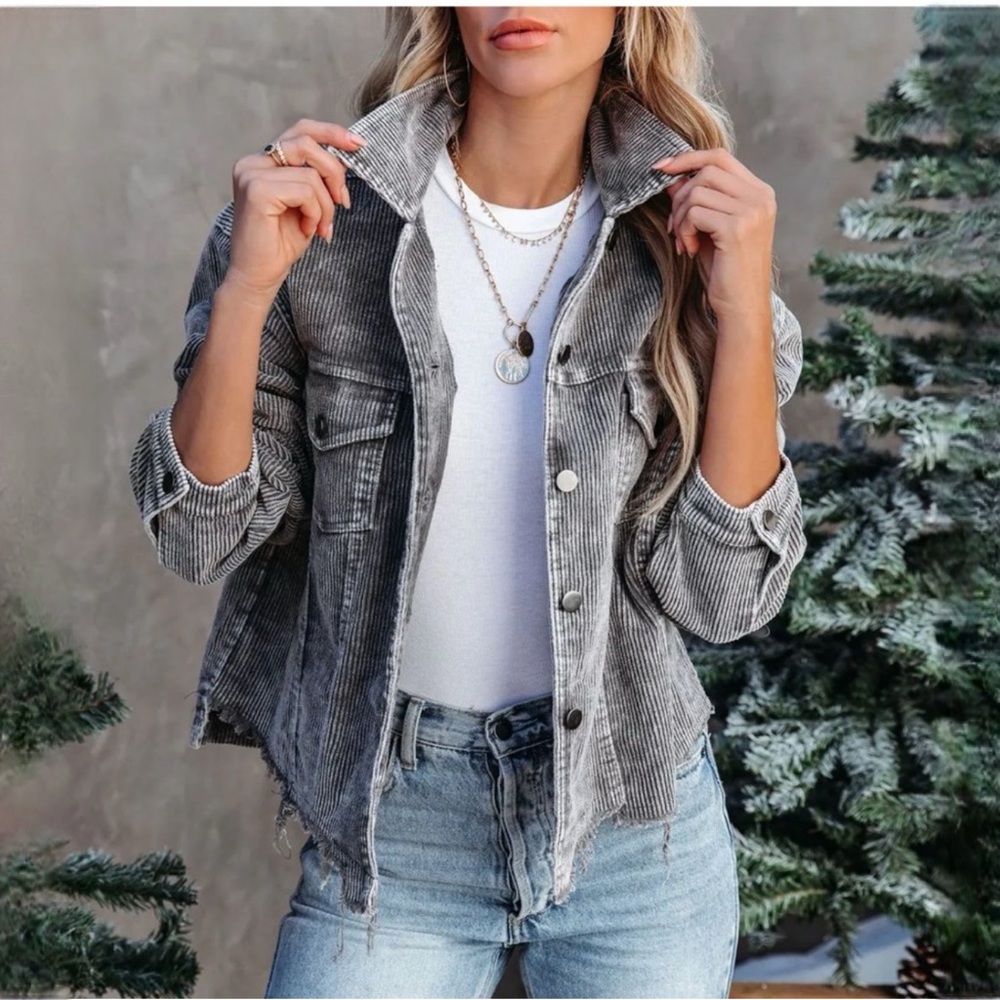 Vici Gray Corduroy Jacket